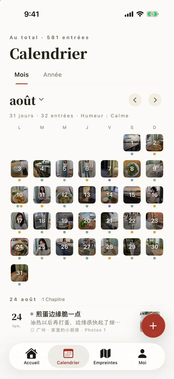 Calendrier d'humeurs Yesterbook